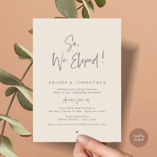 Zo, We Eloped, Wedding Elopement, in Grey Cream Kaart