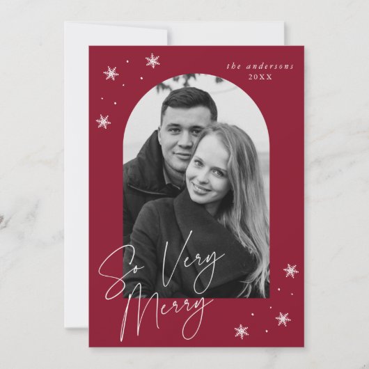 Zo zeer Merry Cranberry Arch Lijst Photo Feestdagenkaart (Voorkant)