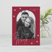 Zo zeer Merry Cranberry Arch Lijst Photo Feestdagenkaart (Staand voorkant)