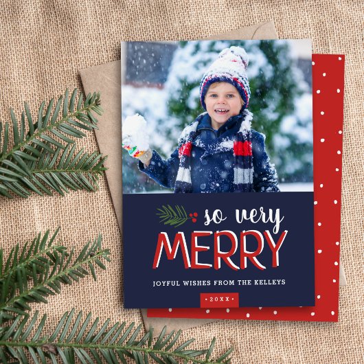 Zo zeer Merry Holiday-fotokaart Feestdagenkaart