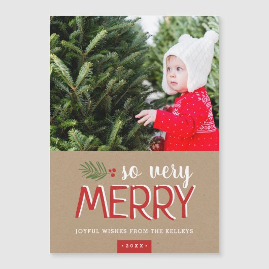 Zo zeer Merry Magnetic Holiday-fotokaart (Voorkant)