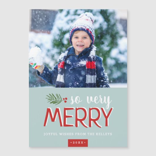 Zo zeer Merry Magnetic Holiday-fotokaart (Voorkant)