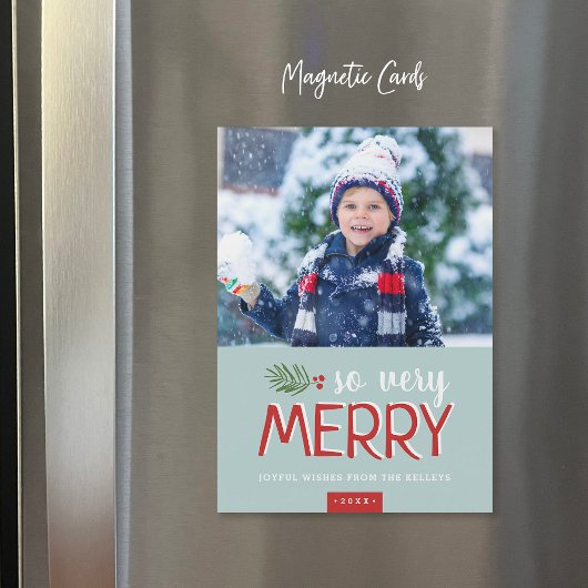 Zo zeer Merry Magnetic Holiday-fotokaart