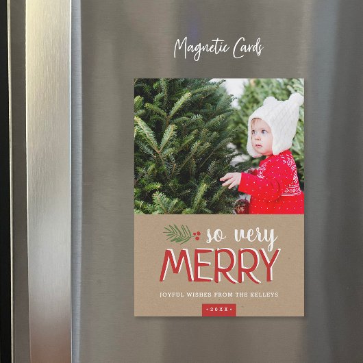 Zo zeer Merry Magnetic Holiday-fotokaart