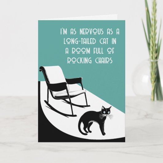 Zo zenuwachtig als een lange staart kat kaart (Voorkant)