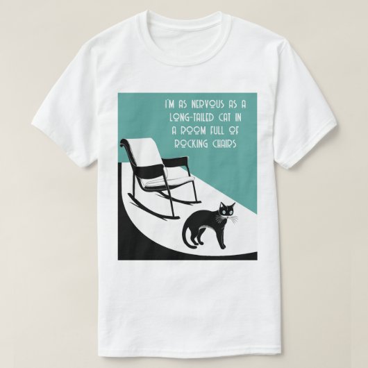 Zo zenuwachtig als een lange staart kat t-shirt (Design voorkant)