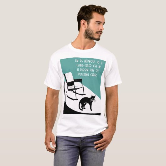Zo zenuwachtig als een lange staart kat t-shirt (Voorkant volledig)