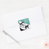 Zo zenuwachtig als een lange staart kat vierkante sticker (Envelop)