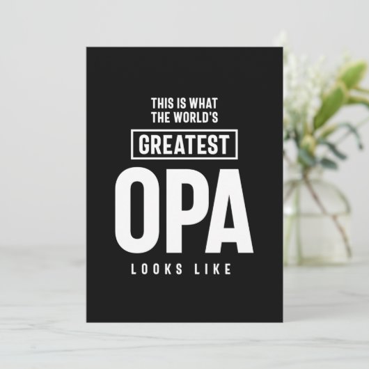 Zo ziet de grootste opa ter wereld eruit bedankkaart (Staand voorkant)