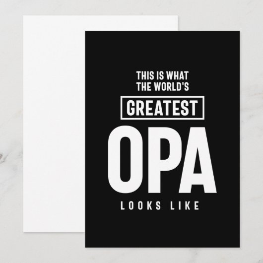 Zo ziet de grootste opa ter wereld eruit bedankkaart (Voorkant / Achterkant)