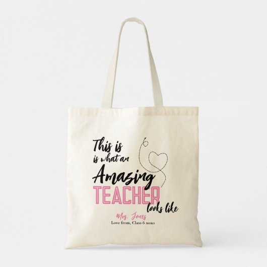 zo ziet een Amazing leraar eruit Tote Bag (Achterkant)