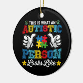 Zo ziet een autistisch persoon eruit keramisch ornament (Links)