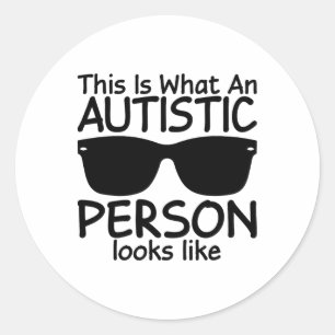 Zo ziet een autistisch persoon eruit ronde sticker