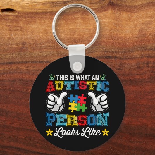 Zo ziet een autistisch persoon eruit sleutelhanger (Voorkant)
