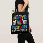 Zo ziet een autistisch persoon eruit tote bag (Dichtbij)