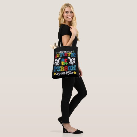 Zo ziet een autistisch persoon eruit tote bag (Op model)