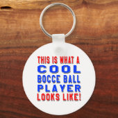 Zo ziet een Cool Bocce Ball Player er zo uit Sleutelhanger (Voorkant)