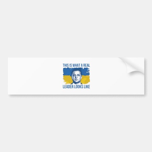 Zo ziet een echte leider eruit in Oekraïne Bumpersticker (Voorkant)