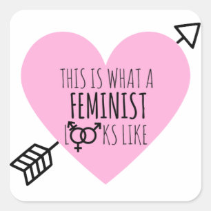 Zo ziet een feminist er zo uit vierkante sticker