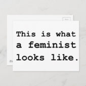 Zo ziet een feministe eruit. briefkaart (Voorkant / Achterkant)