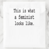 Zo ziet een feministe eruit. rechthoekige sticker (Tas)