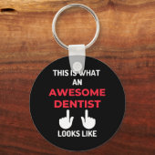 Zo ziet een Geweldige denentist er uit Sleutelhanger (Voorkant)