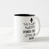 Zo ziet een geweldige docent Spaans eruit Tweekleurige Koffiemok (Voorkant rechts)