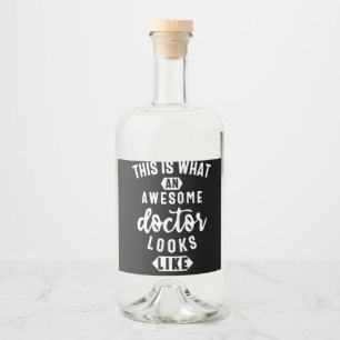 Zo ziet een Geweldige dokter er zo uit Likeurfles Etiket