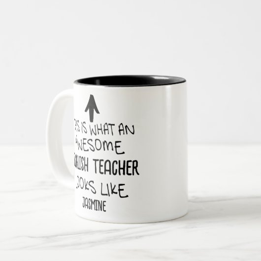 Zo ziet een geweldige Engelse leraar eruit Tweekleurige Koffiemok (Voorkant links)