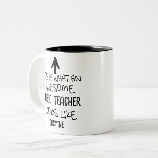 Zo ziet een geweldige muziekleraar eruit tweekleurige koffiemok (Voorkant links)