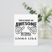 Zo ziet een geweldige Netball speler er zo uit Briefkaart (Staand voorkant)