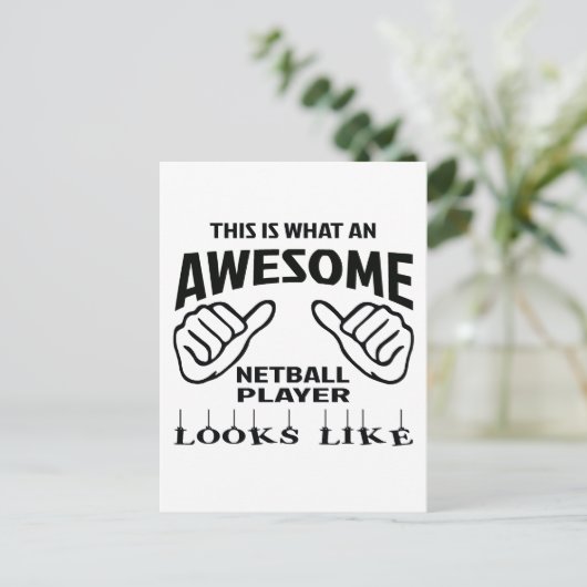Zo ziet een geweldige Netball speler er zo uit Briefkaart (Staand voorkant)