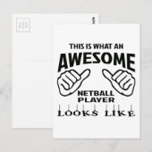 Zo ziet een geweldige Netball speler er zo uit Briefkaart (Voorkant / Achterkant)