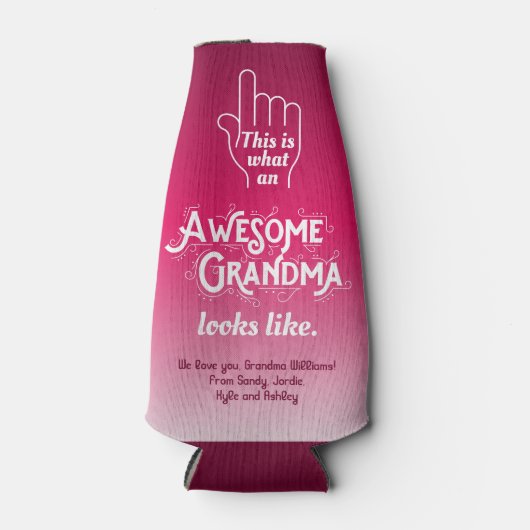 Zo ziet een Geweldige oma eruit als Ombre Flesjeskoeler (Voorkant)