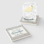 Zo ziet een Geweldige opa eruit Stenen Onderzetter (Zijkant)