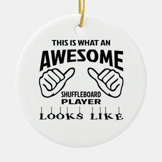 Zo ziet een geweldige Shuffleboard speler er uit Keramisch Ornament (Voorkant)