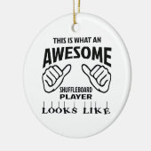 Zo ziet een geweldige Shuffleboard speler er uit Keramisch Ornament (Links)