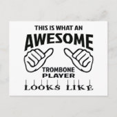 Zo ziet een geweldige Trombone speler er zo uit Briefkaart (Voorkant)