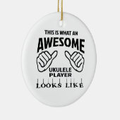 Zo ziet een geweldige Ukulele speler er uit Keramisch Ornament (Rechts)