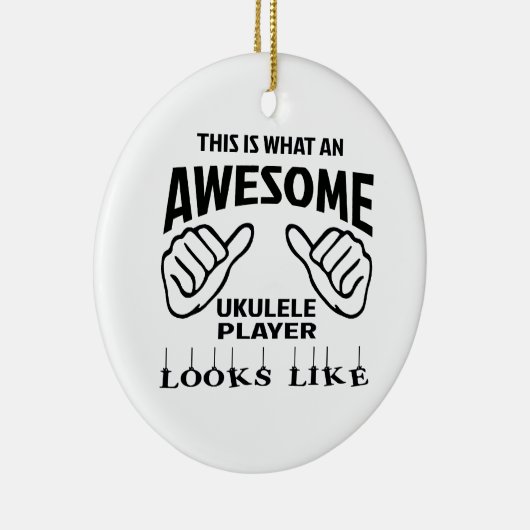 Zo ziet een geweldige Ukulele speler er uit Keramisch Ornament (Rechts)