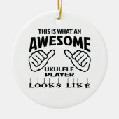 Zo ziet een geweldige Ukulele speler er uit Keramisch Ornament (Voorkant)