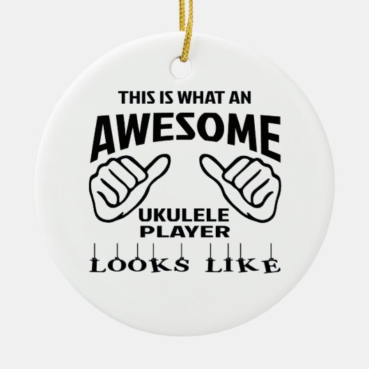 Zo ziet een geweldige Ukulele speler er uit Keramisch Ornament (Voorkant)