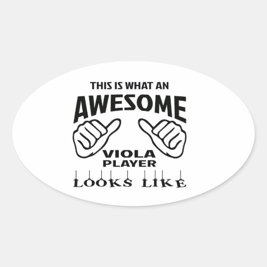 Zo ziet een geweldige Viola speler eruit Ovale Sticker (Voorkant)