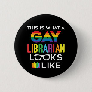 Zo ziet een homoseksuele librariër er zo uit ronde button 5,7 cm