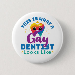 Zo ziet een homoseksuele tandarts er zo uit ronde button 5,7 cm