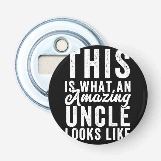 Zo ziet een verbluffende oom eruit button flesopener (Voorkant)