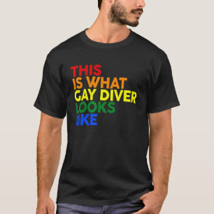Zo ziet homoseksuele duiker eruit LGBT-kleurregen T-shirt