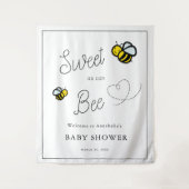 Zo zoet als een bij witte babyshower wandkleed (Voorkant)