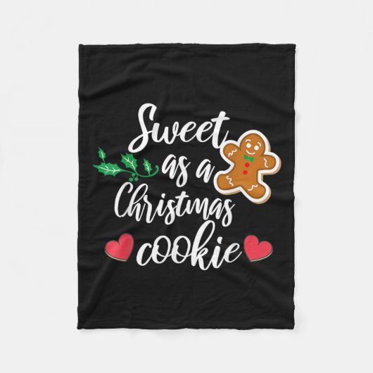 Zo Zoet Als Een Kerstkoekje - Biscuit, Kerst Fleece Deken (Voorkant)