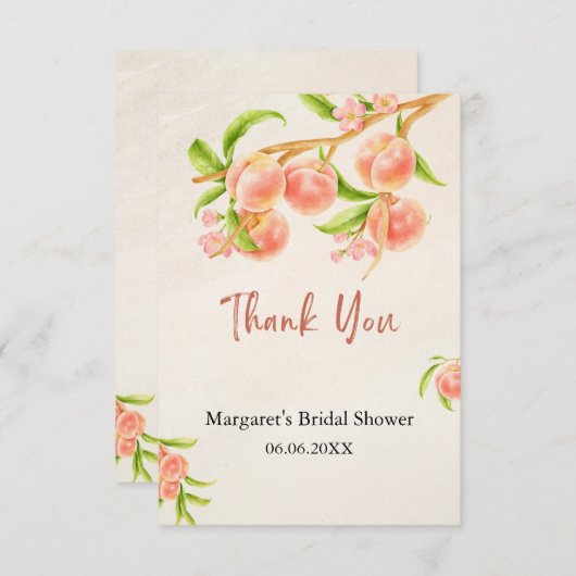 Zo Zoet als een Perzik Bedankkaart (Voorkant / Achterkant)